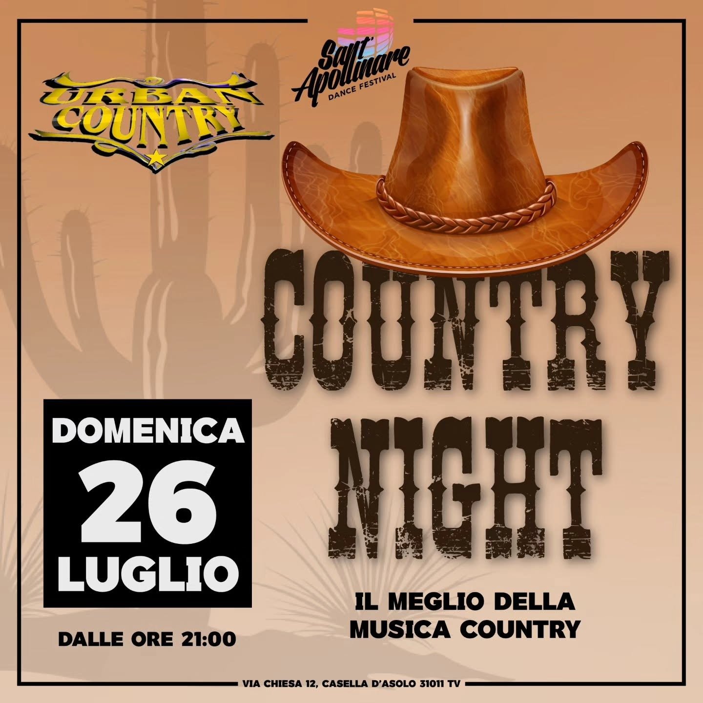 Sagra di Sant’Apollinare en Asolo: Country Night y fuegos artificiales