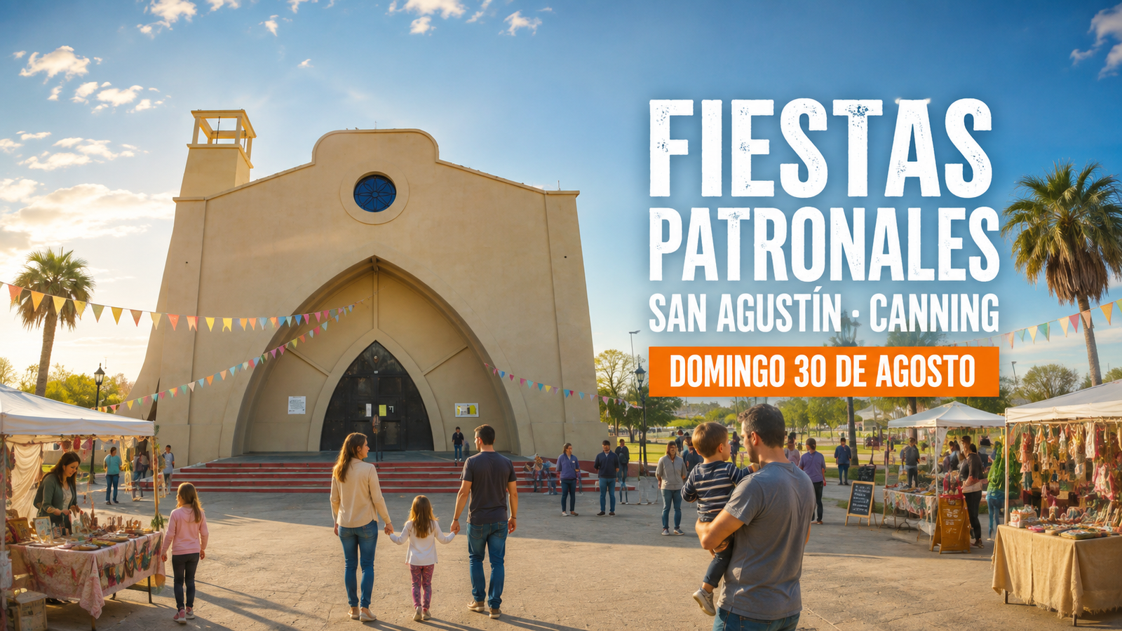 Fiestas Patronales de San Agustín en Canning 2026: misa, feria y shows